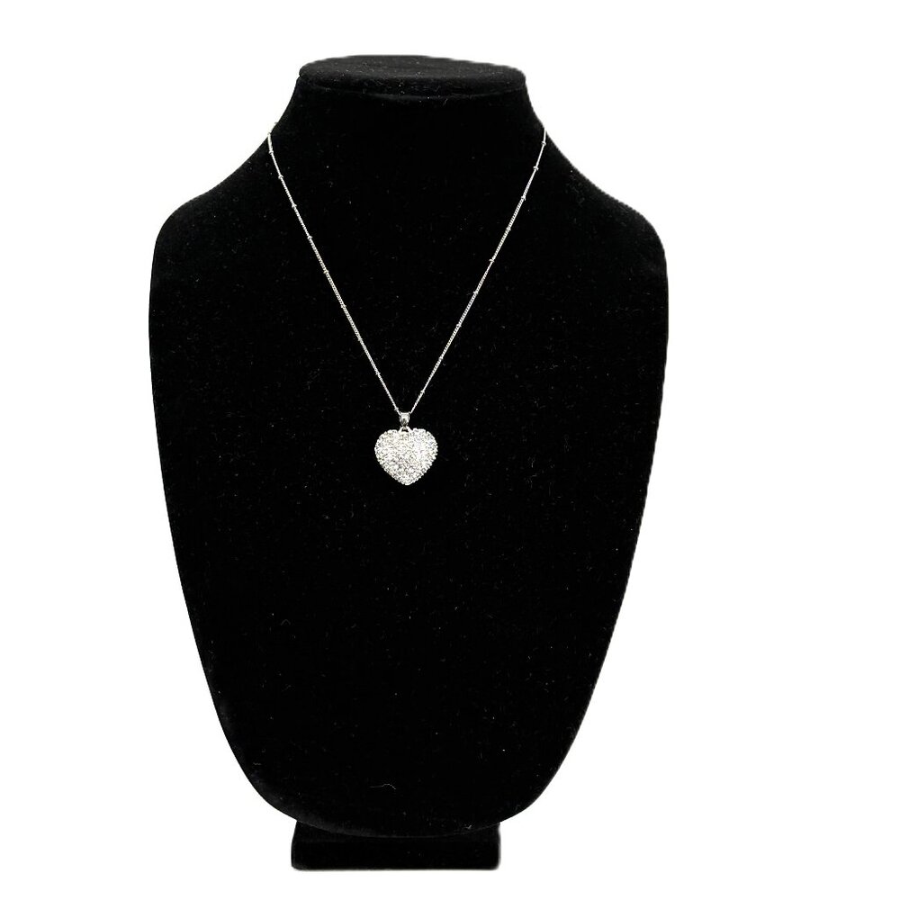 Tazza  Heart Pendant with Fashion Diamond Necklace and Earring Set